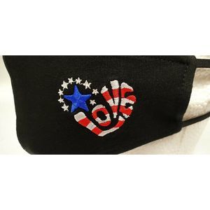 Embroidery Mask, Fashion , Fabric, Cotton-LOVE-USA